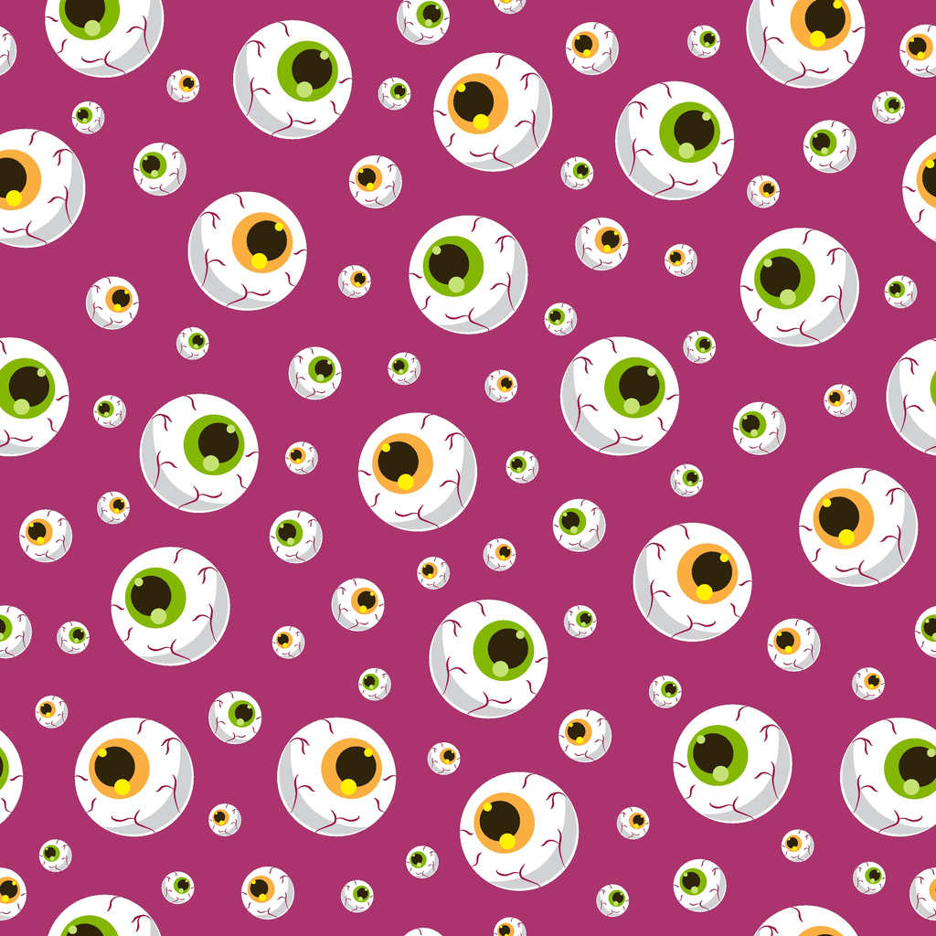 Halloween eyeball seamless pattern on black background. halloween pattern background. vector illustration